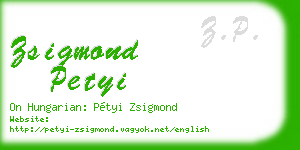 zsigmond petyi business card