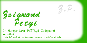 zsigmond petyi business card